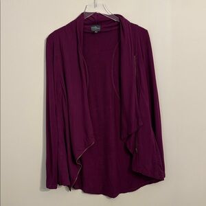 Market & Spruce Asymmetrical Plum Cardigan Size Medium